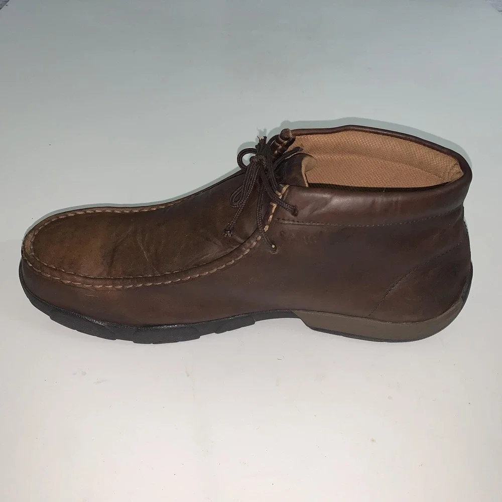 Twisted X Boots Mens Size 12W Brown Leather Chukka Ankle Steel Toe Work MDMST01